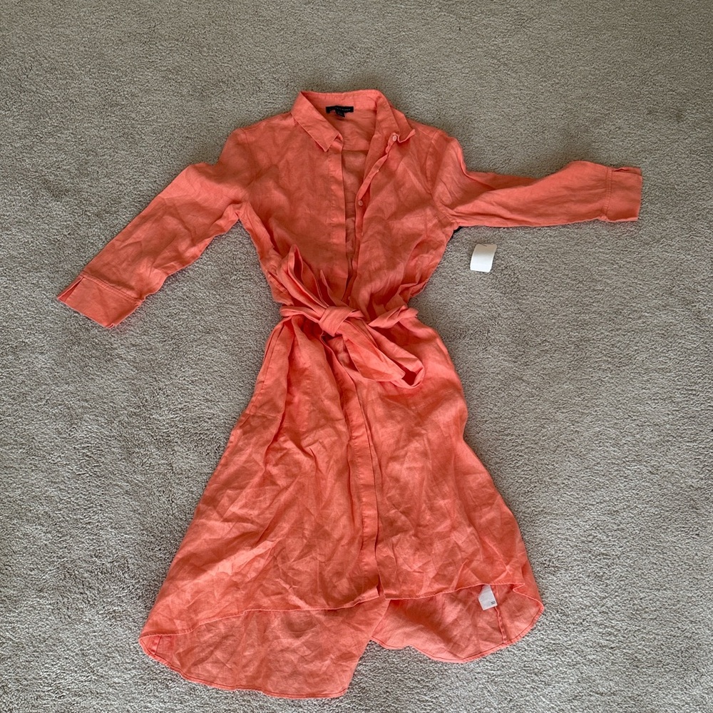 Saks Fifth Avenue Coral Button-Down Dress